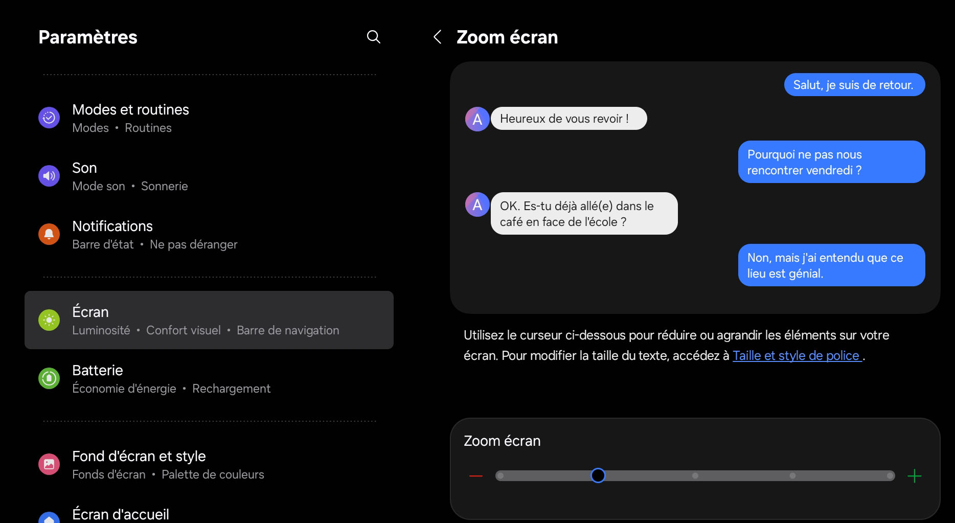 Tablette 1 - Affichage